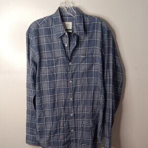Billy Reid Men's Size Small Button Down Blue Checkered Shirt. Western,Athleisure
